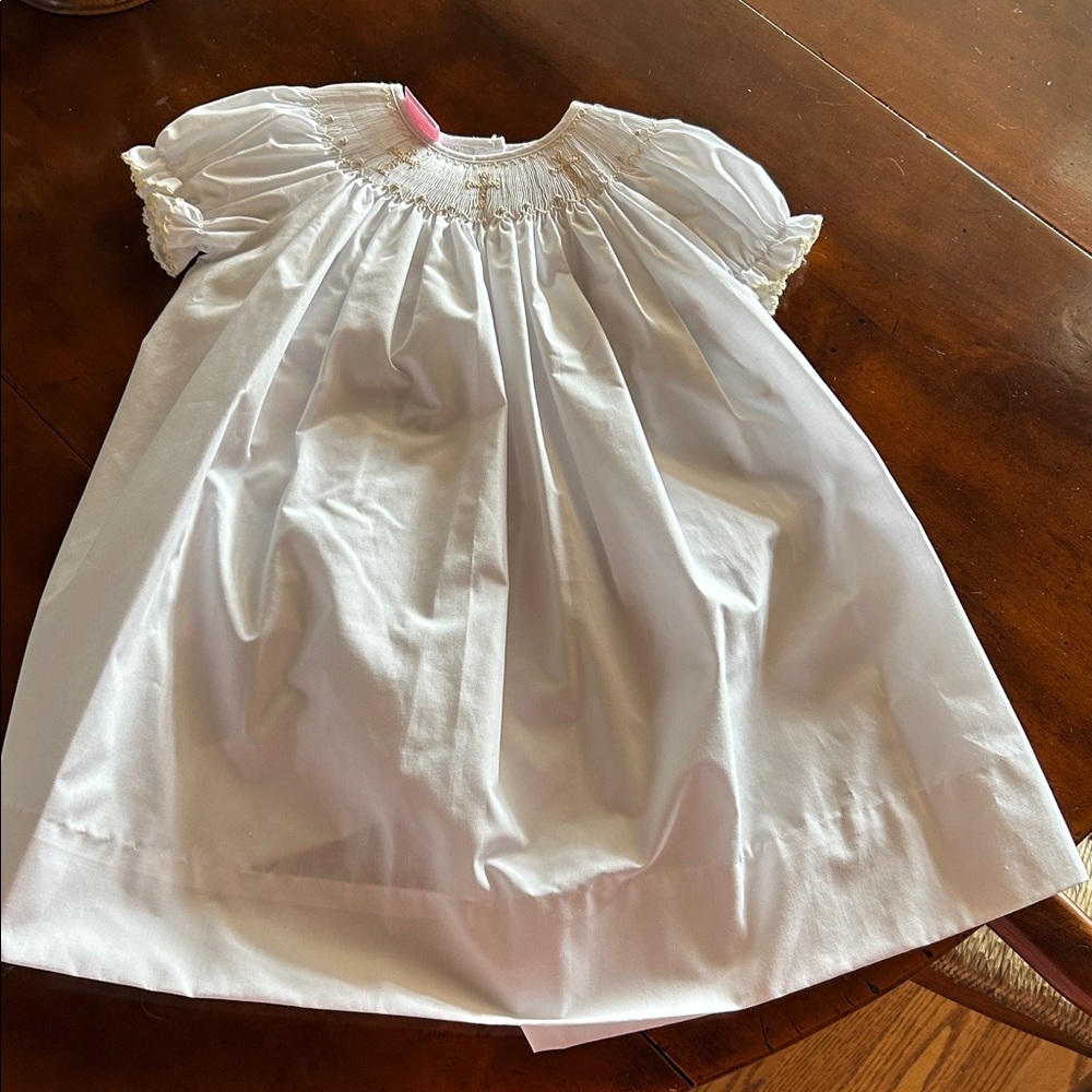 Petit Bebe  White Smocked girls dress for Easter or Baptism -Sz 24 mons. NWOT